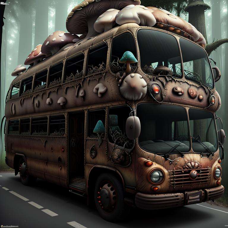 <lora:ShroomPunkAI:.7> ShroomPunkAI bus