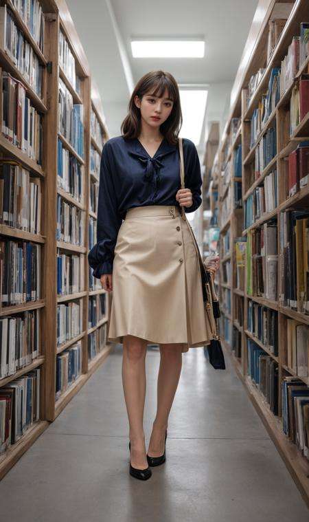 1girl,  lib_bg,  Pencil skirt by Tianchimp on Tensor.Art