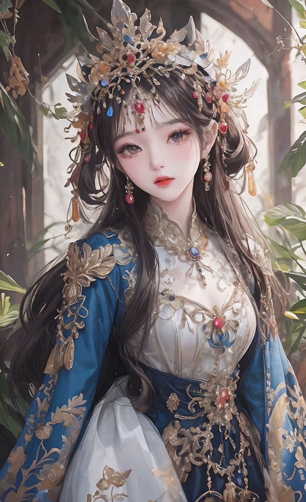 delicate and beautiful, best quality, Masterpiece, Hyper detailed, Intricate detail, Exquisite detail, 1girl, solo, fullbody, (flat shoes with floral printed silk), earrings, black hair, hair ornament, hair bun, double bun, makeup, red lips, chinese clothes, jewelry, <lora:shoushi-000016:.7>