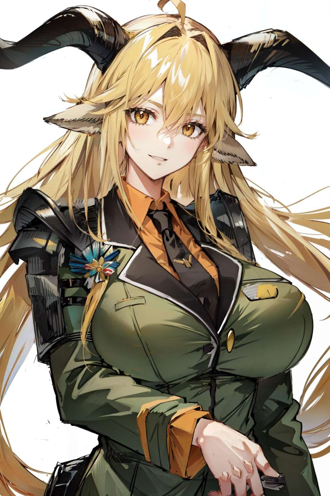 degenbrecher(arknights),  green jacket,  military uniform by Goofy Ai on Tensor.Art