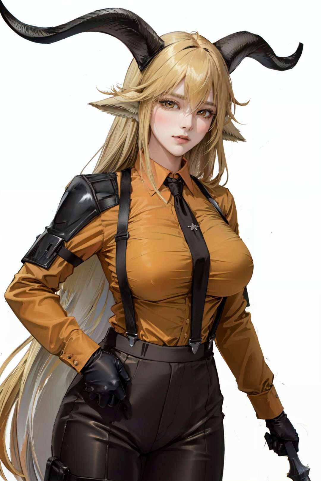 degenbrecher(arknights),  necktie,  goat girl by Goofy Ai on Tensor.Art