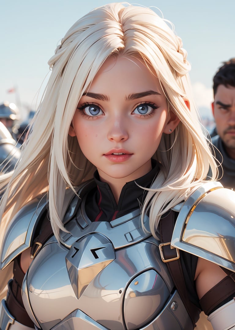 1girl,  cute face,  warrior with (\white\) armor by ᴱᵐᵒˣⁱ♠ⁿᵈᵒˡˡ on Tensor.Art