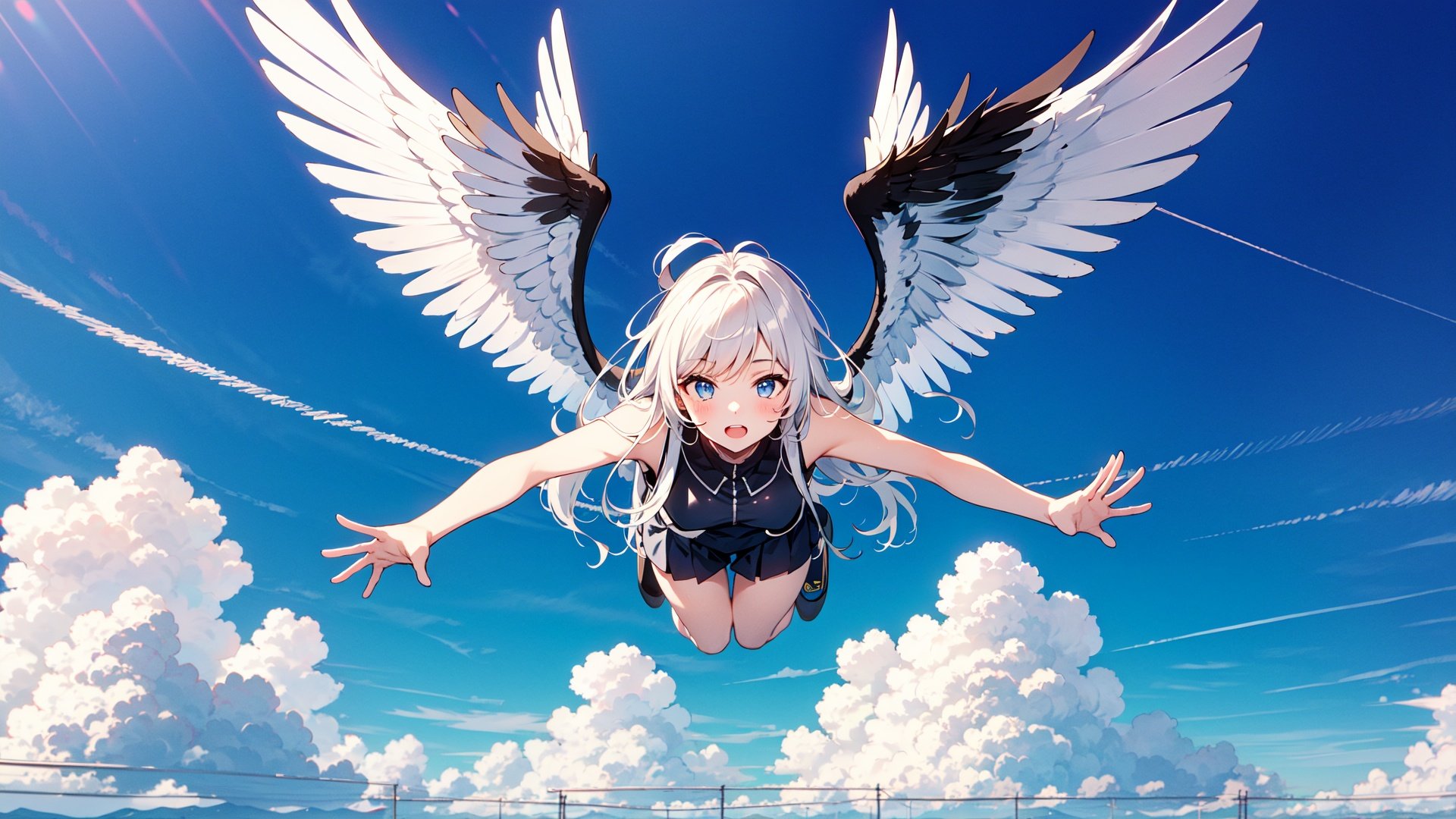 1 girl,  mechanical wings,  Flying in the air by 超市里扫货 on Tensor.Art