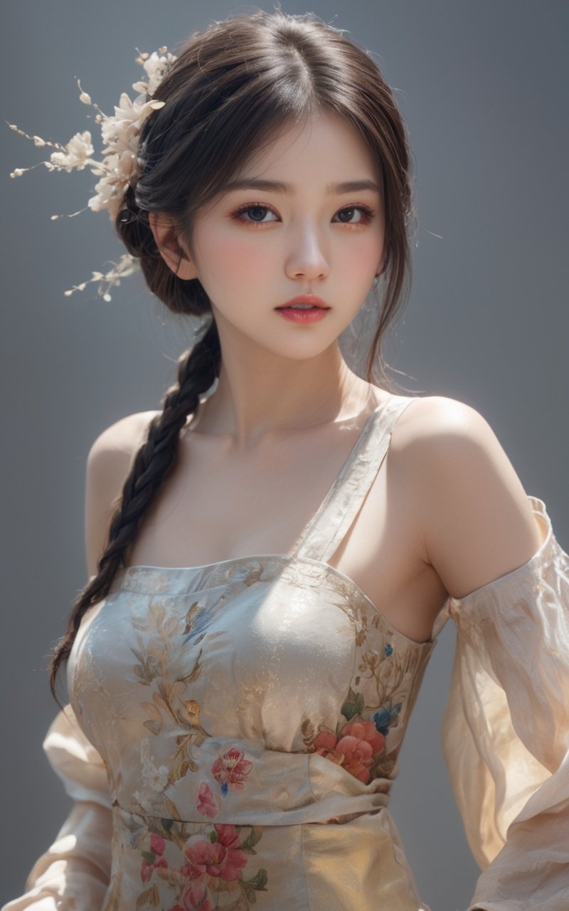 chinese girl,Masterpiece, ultra high resolution, artwork, magnificent contrast, fantasy, fantasy, atmosphere, girl, exquisite details, clear patterns, clear visuals, clarity, sophistication, realism, reality, fantasy theme, （whole body：1.5）,1girl