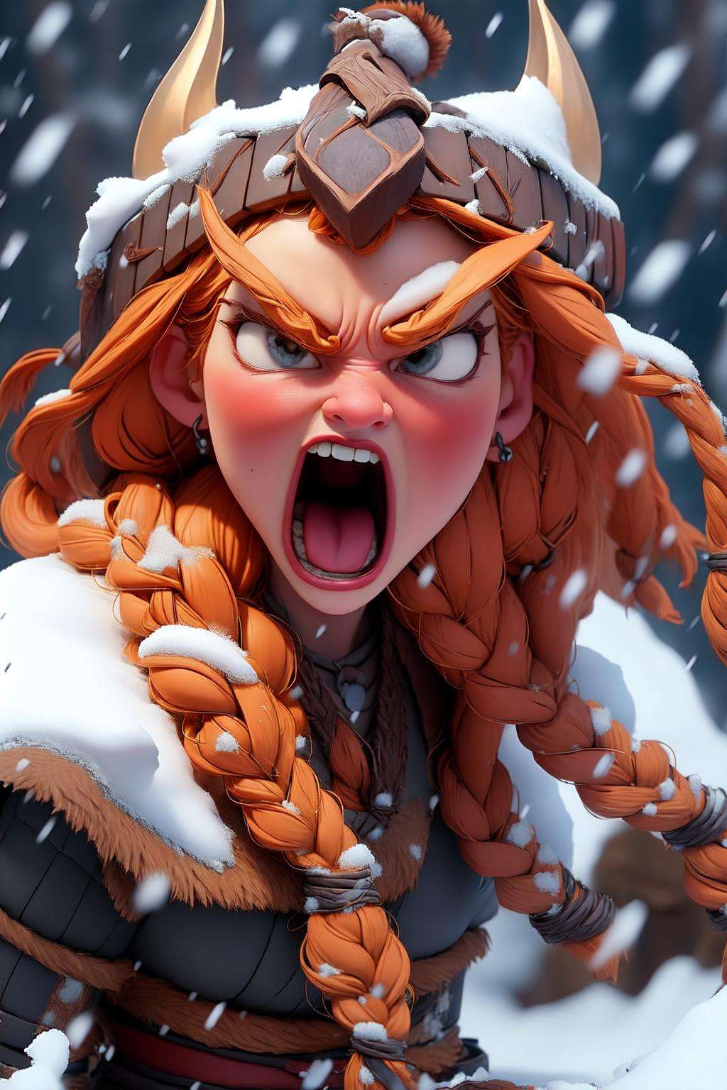 masterpiece,  best quality,  angry viking woman by Brasileiro Tarado on Tensor.Art