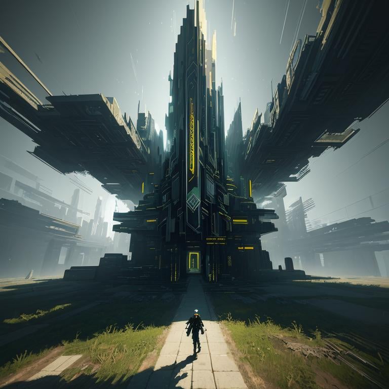 scernery,  Art Deco Glitch Art Enigmatic Real-Time Shadows CryEngine Serene Oil Painting Expressionism Art by DonMischo on...