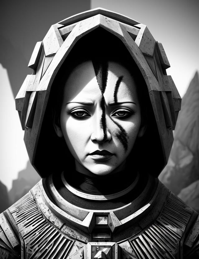 woman,  clothed,  Prehistoric Art Solarpunk Blinding Screen Space Ambient Occlusion Frostbite engine Geometric Infrared Ph...