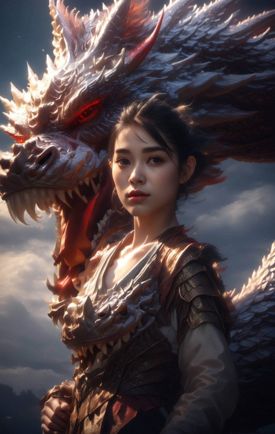 masterpiece,(best quality:1.3),ultra high res,raw photo,detailed skin,beautiful lighting, (realistic, photo-realistic:1.4),1girl, <lora:ArienDragonGirl:1>,arien_dragon