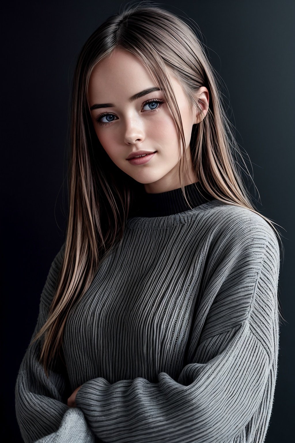 best quality, extra resolution, close up portrait of AIDA_pim2023 as 23yo woman, beautiful woman, pretty face, seductive, adult, happy, smiling, perfect body, warm clothes, furry manto, flirting with camera, cinematic, studio photo, kkw-ph1, (colorful:1.1), (dark theme:1.1) <lora:LowRA:0.2>, <lora:tangbohu-detailer_1.0:1>, photorealistic <lora:xiaoshazi:0.1>, (black background:1.3)