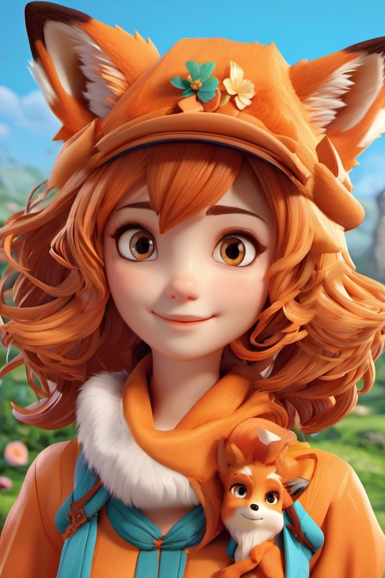 3D style,(masterpiece, best_quality, ultra-detailed:1.3), epic, illustration, welcoming,3d render, foxgirl,1girl,solo, <lora:3d_render_style_xl:0.8> 