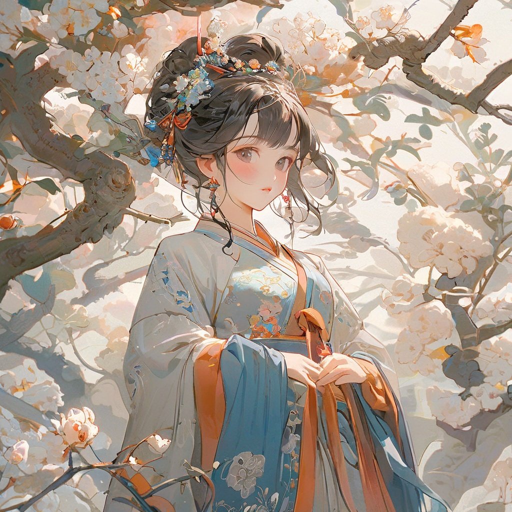 guofeng,illustration,1girl,full body,best quality,highly detailed,best quality,masterpiece,an extremely delicate and beautiful,extremely detailed,8k wallpaper,Amazing,finely detail,best quality,official art,extremely detailed CG unity 8k wallpaper,<lora:国风插画SDXL:1>,