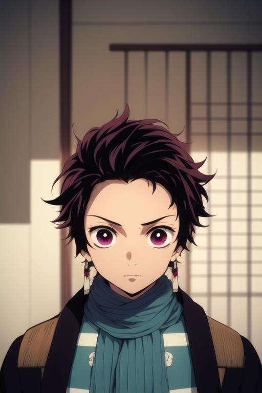 masterpiece, best quality, high quality, 1boy, solo, male focus, looking at viewer, upper body, <lora:kamado_tanjirou:0.70>, kamado_tanjirou,