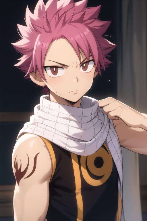 masterpiece, best quality, high quality, 1boy, solo, male focus, looking at viewer, upper body, <lora:natsu_dragneel:0.70>, natsu_dragneel