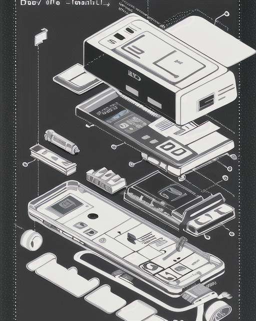 <lora:拆解:1>Disassembly diagram of a headphone