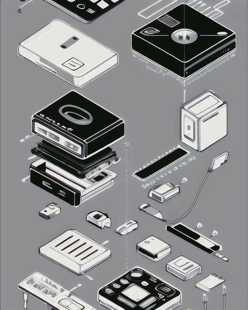 <lora:拆解:1>Disassembly diagram of a headphone