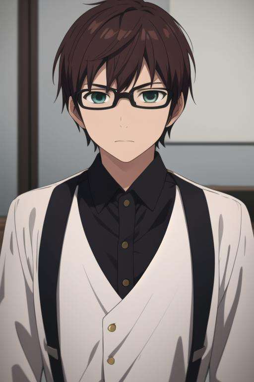 masterpiece, best quality, high quality, 1boy, solo, male focus, looking at viewer, upper body, <lora:kazuma:0.70>, kazuma, <lora:animemix_v3_offset:0.25>