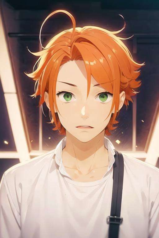 masterpiece, best quality, high quality, 1boy, solo, male focus, looking at viewer, upper body, <lora:kouichi_shindou:0.76>, kouichi_shindou, orange hair, green eyes, ahoge, , yukata