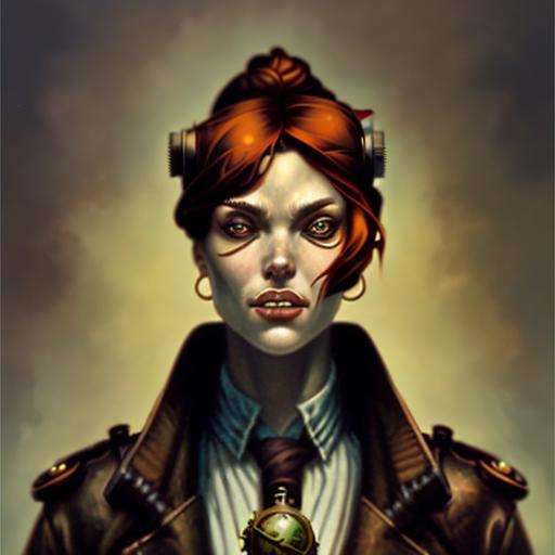 Closeup portrait shot of a steampunk detective in a scenic cyberpunk mystery environment newhorrorfantasy_style by elRivx...