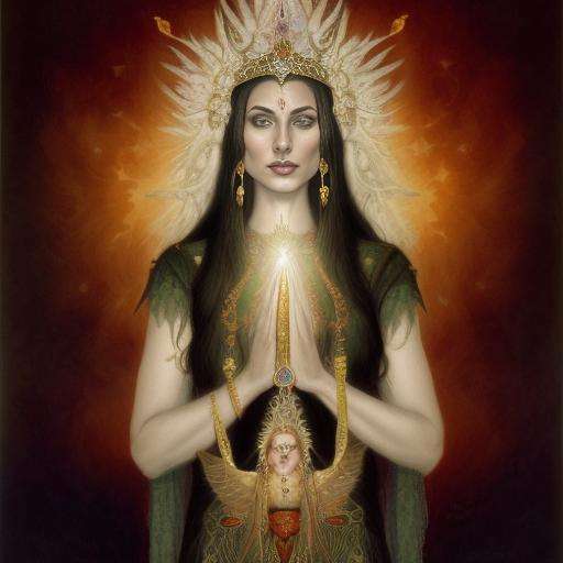 a portrait of a goegeous american sacral priestess,  witch,  goddess by elRivx on Tensor.Art