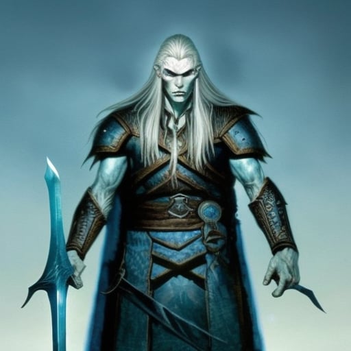 a very tall human-like creature wearing a dark camouflage armor,  pale skin,  cold by elRivx on Tensor.Art