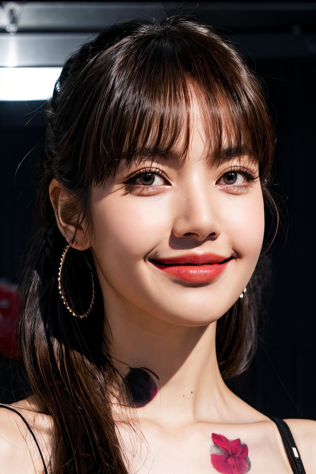 a photo of lalisamanoban, <lora:lalisamanoban_v1.0:0.8>, (smiling:1.5), (masterpiece, best quality, beautiful quality), (photorealistic:1.4), (detailed lighting, extremely detailed skin, extremely detailed hair, shadows, 8k, 1girl:1.2), <lora:add_detail:1>, looking at viewer, (High Key Lighting), best quality, official art, unity 8k wallpaper, ultra-high res, ultra-detailed, beautiful and aesthetic