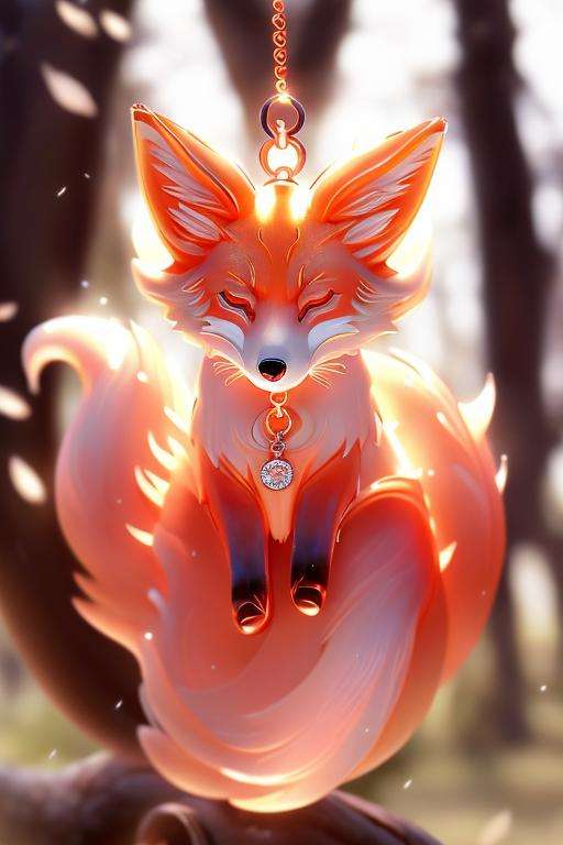 Spirit Fox Pendant,masterpiece,best quality,8k,cg,