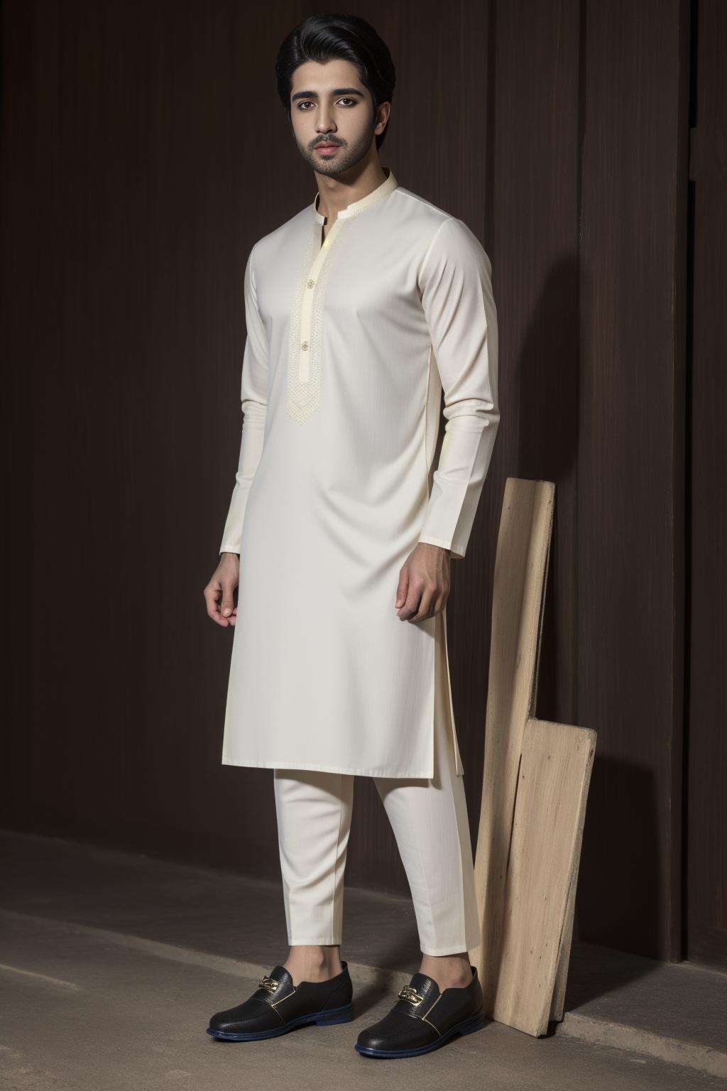 xyzsankurta, (highly detailed:1.3), 1boy, solo, (full body:1.3), Ultra-detail, (highres:1.1), best quality, (masterpiece:1.3), cinematic lighting, (highly detailed face and eyes:1.3),  shalwar, shoe, <lora:xyzsankurta:.8> 