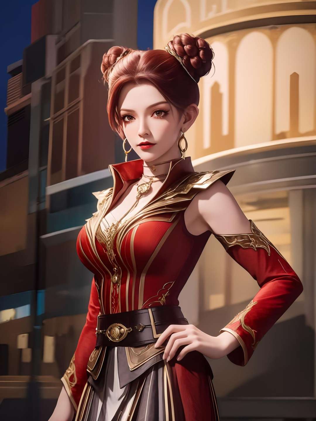 1girl,  mature female,  cityscape by 很有精神的森下下士 on Tensor.Art