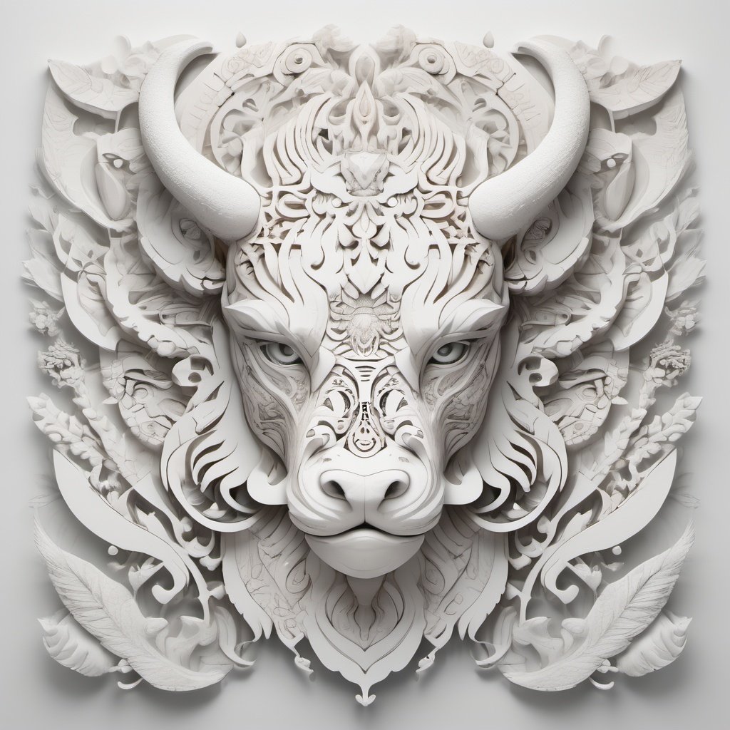 Paint a picture of the perfect balance between art and nature. spirit animal,  Incorporate elements like flowers,  leaves...