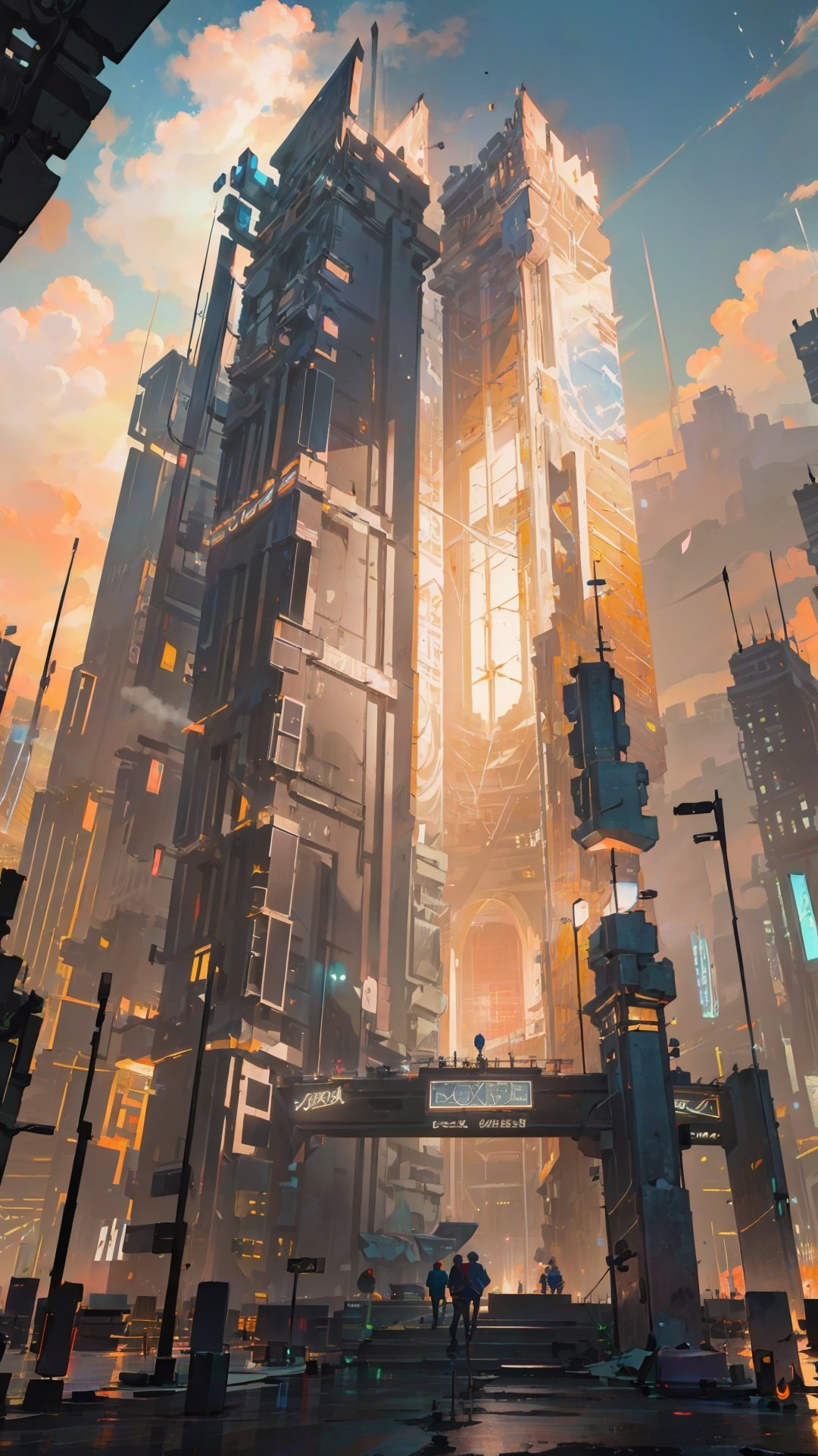 (((masterpiece))), ((extremely detailed CG unity 8k wallpaper)), best quality, high resolution illustration, Amazing, highres, intricate detail, (best illumination, best shadow, an extremely delicate and beautiful),

Cyberpunk Concept, no humans, building, city, sky, scenery, cloud, outdoors, skyscraper, smoke, cloudy sky, night, cityscape, aircraft