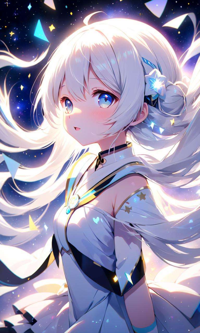 masterpiece, high quality, 8k, beautiful lighting, 1girl, solo, <lora:anime_sdxl_v1:0.75> vocaloid, white hair, yuki popopo, zzzzkyqyqzki, zzzzkyqzki's musical awakening, zzzzkyqrhs, zzzzkyp style, zizi zayoi, zirorong, zuzi zayoi