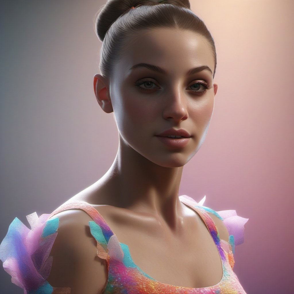 one Ballerina - Made in canvas ,  close up Colourful ,  ultra realistic by agon on Tensor.Art