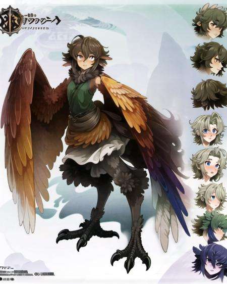 ((best quality)), ((highly detailed)), masterpiece, ((official art)), (detailed eyes, deep eyes), (1girl), <lora:aiomonstergirls_loraLocon:1>, <lora:animeHarpy_v10:1>, (harpy), feathers, talons, wings, <lora:neocoillArtistStyle_v10:.95>, neocoill, realistic