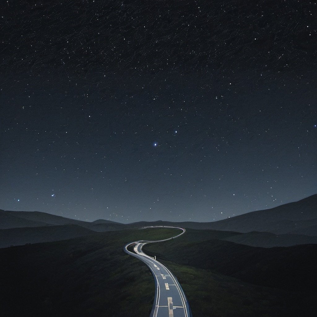 SkyRoad, sky, black background, scenery, star (sky)