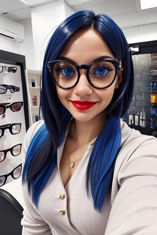 black hair))) ((sapphire blue eyes) ))white skin red lips See the world through an unmatched style. 👓✨ These glasses are...