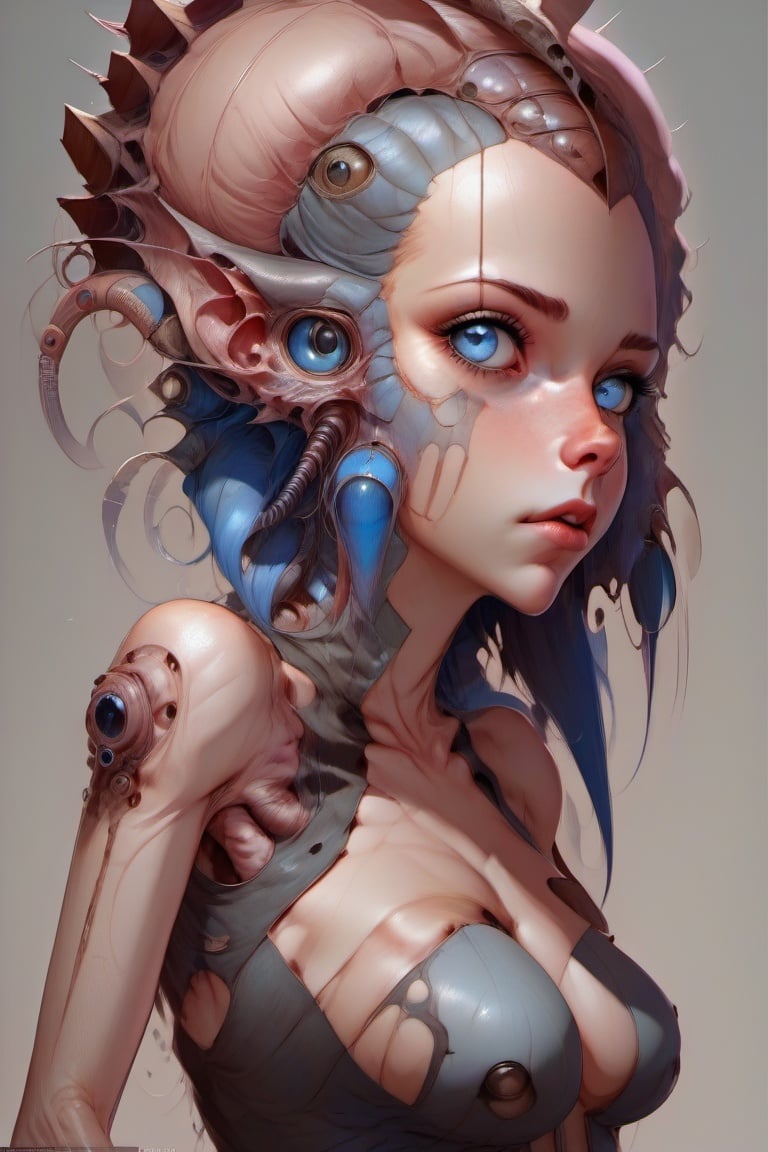 <lora:biopunk_xl:1>biopunk style, 1girl, solo, blue eyes, profile, lips, monster girl