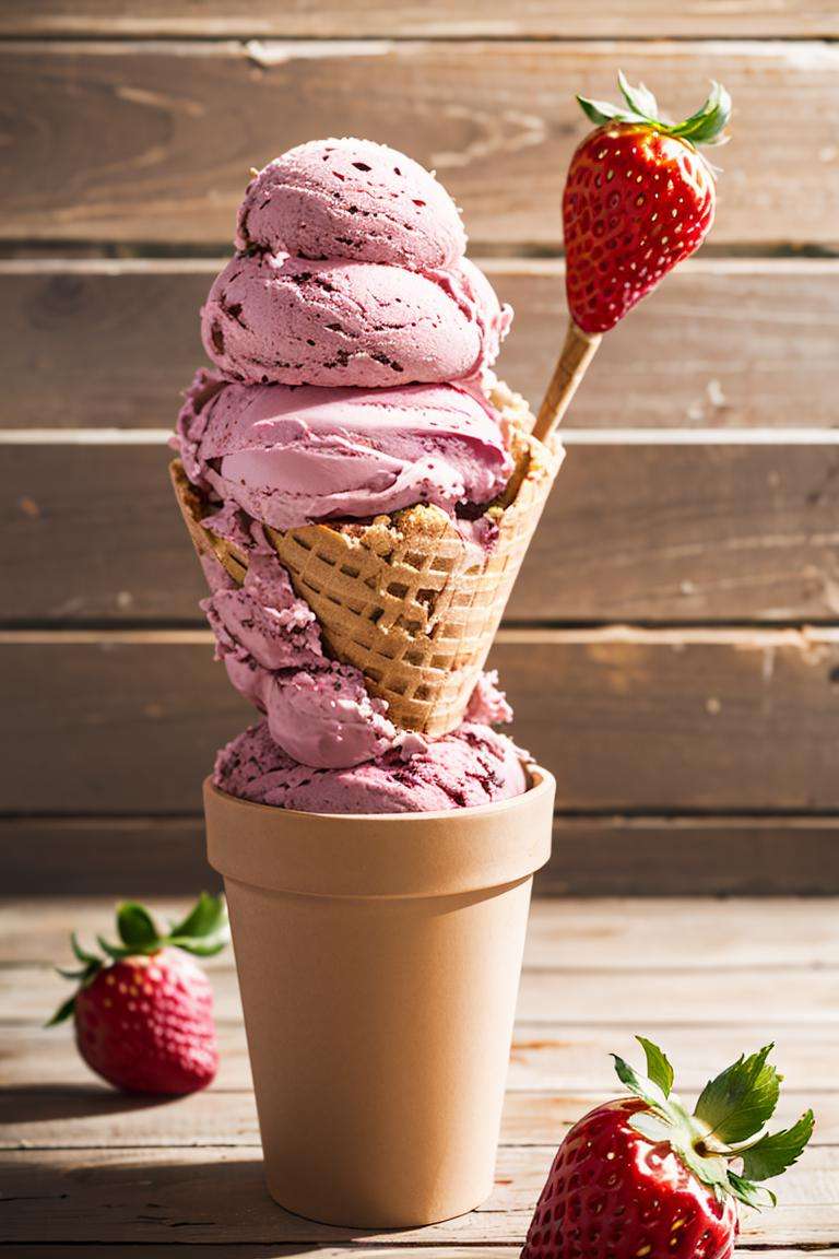 ((masterpiece,best quality)), absurdres, <lora:Ice_Cream:0.6>, Ice_Cream, strawberry ice cream,