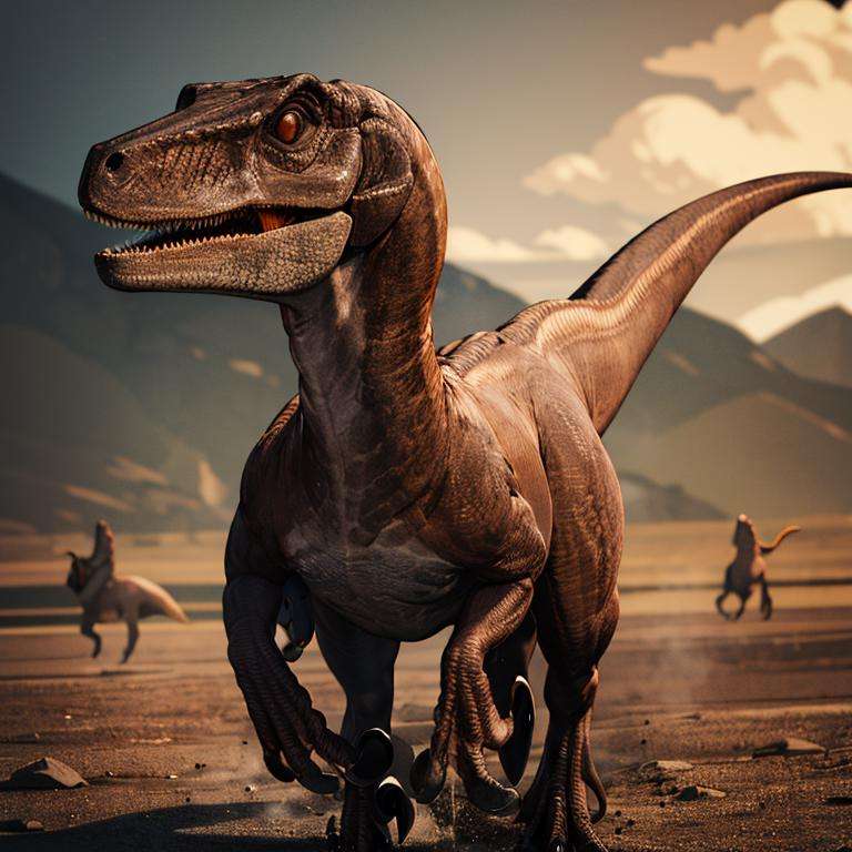 ((masterpiece,best quality)), absurdres,<lora:Velociraptor_Dino:0.7>, Velociraptor_Dino,solo, smiling, looking at viewer, cowboy shot,cinematic composition, dynamic pose,