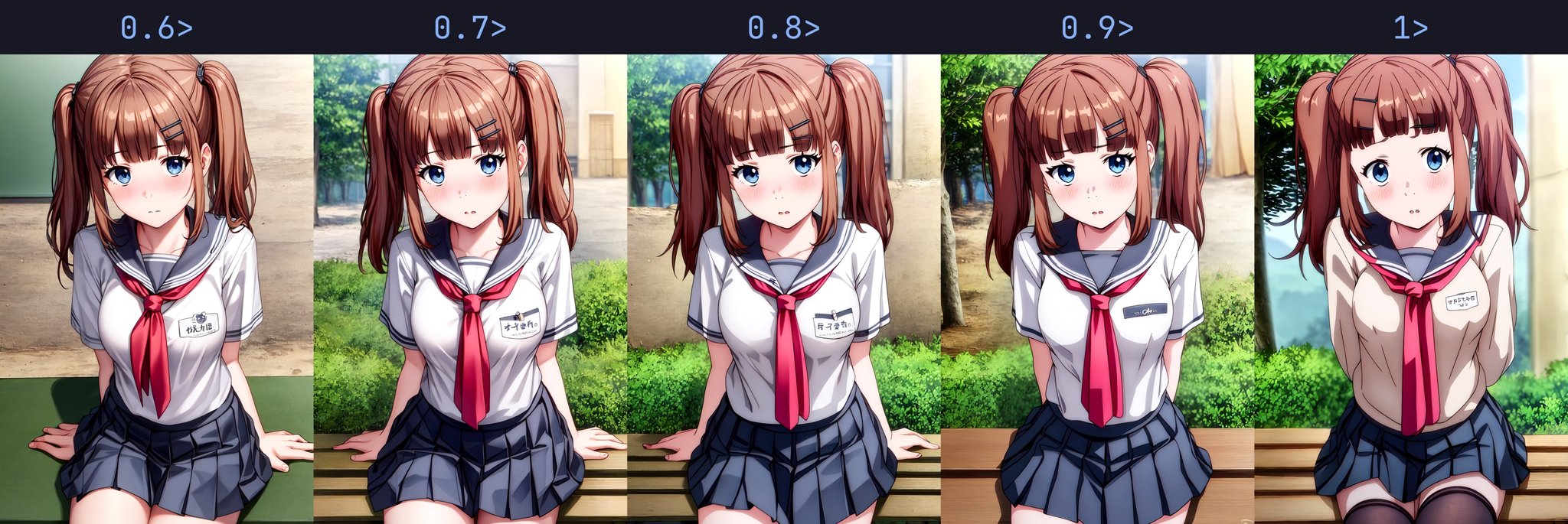 masterpiece, high quality, highres, absurdres, intricate details, extremely detailed unity cg wallpaper, semi realistic,(1girl, solo, female , reddish brown hair, blue eyes, twin tails, bangs, side bangs:0.7, medium hair:0.6,medium breasts, hair clip, hair ornament), school uniform, serafuku, mini skirt, , sitting on bench,school bench,  looking at the viewer, solo focus, depth of field, cowboy shot, shy, embarrassed, blushclassroom, school benches, greenboards, detailed background, vivid, colorful<lora:Maria_Mizuse_Exp-09:0.6> , <lora:add_detail:0.5>