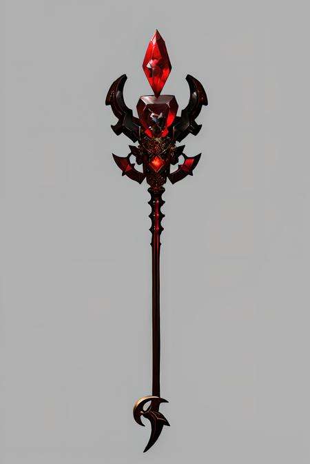 (masterpiece, top quality, best quality, official art, beautiful and aesthetic:1.2),(8k, best quality, masterpiece:1.2),CGgameweaponicon gsw, no humans, black background, gem, simple background, grey background, still life, weapon, red gemstone, crystal, sword,<lora:CGgameweaponicon gsw_20230709181638:1>