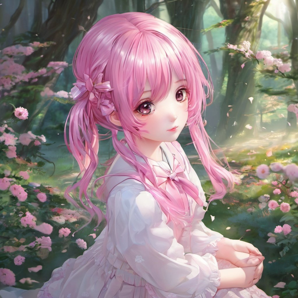 masterpiece, best quality,1girl, cure lovely, pink hair,  <lora:catcat_xl-000005:0.4>