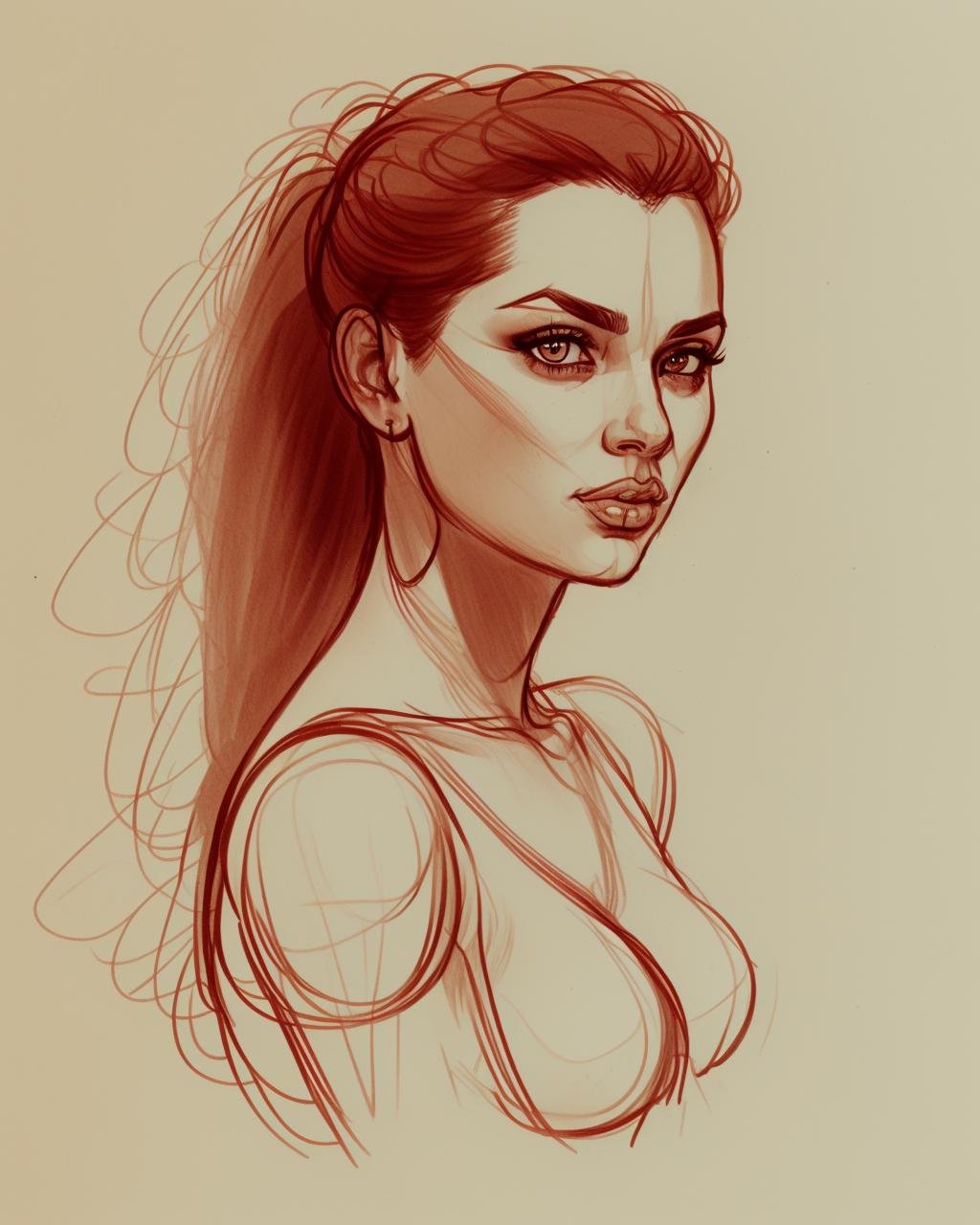 pencil sketch of a woman by Ciro Negrogni on Tensor.Art