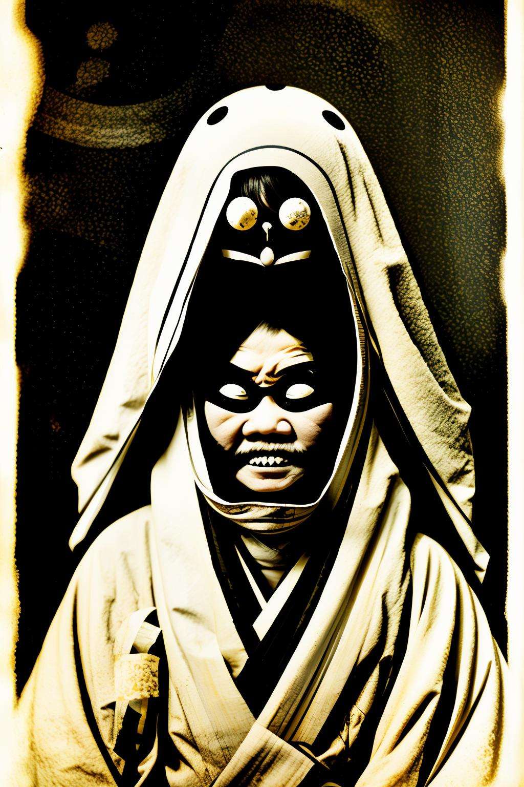 yokai , a demon in a costume, art photography