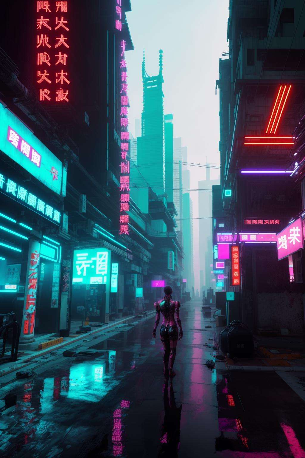 cyber_asia , cyberpunk, futuristic