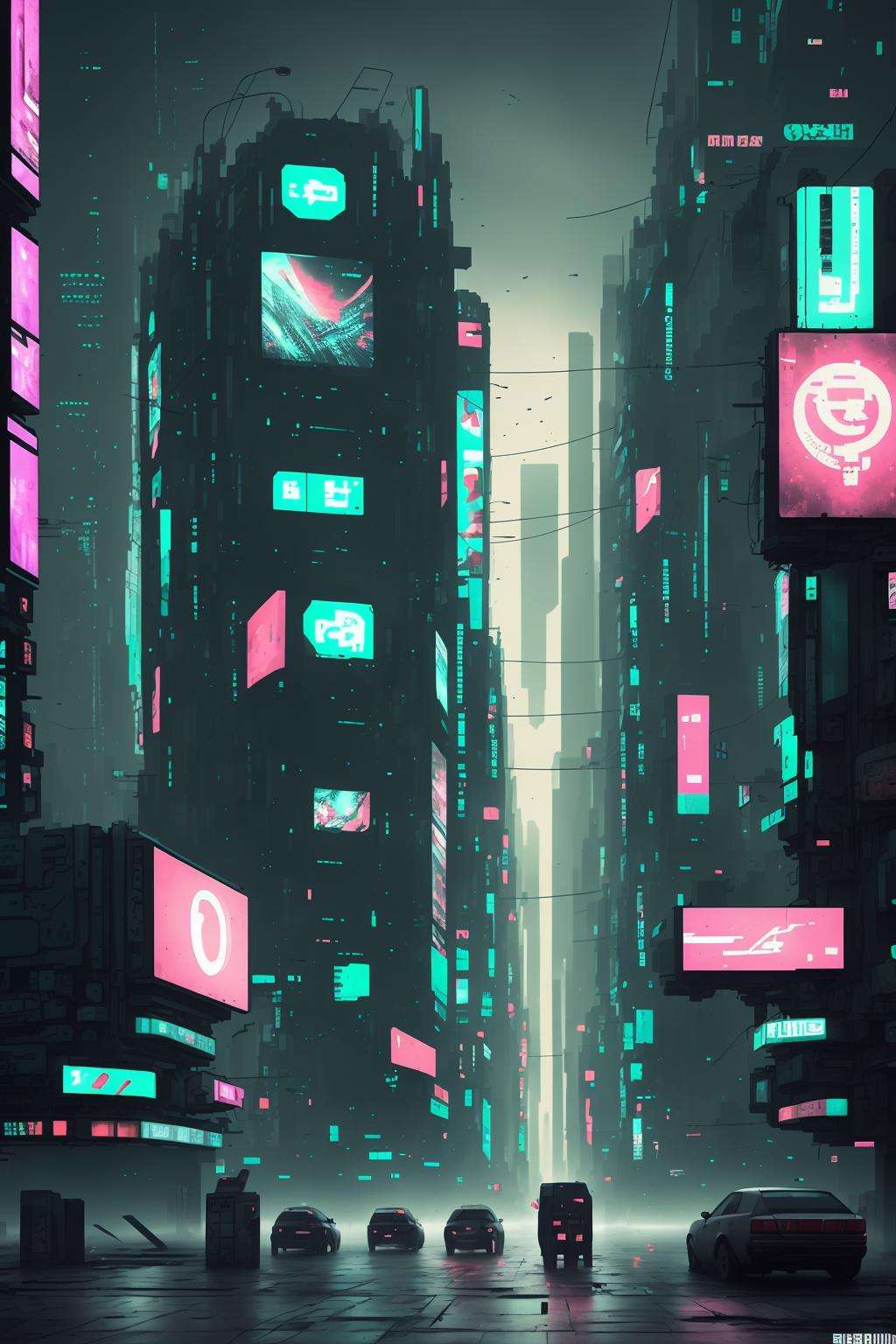 billboard in a cyberpunk city by Ciro Negrogni on Tensor.Art