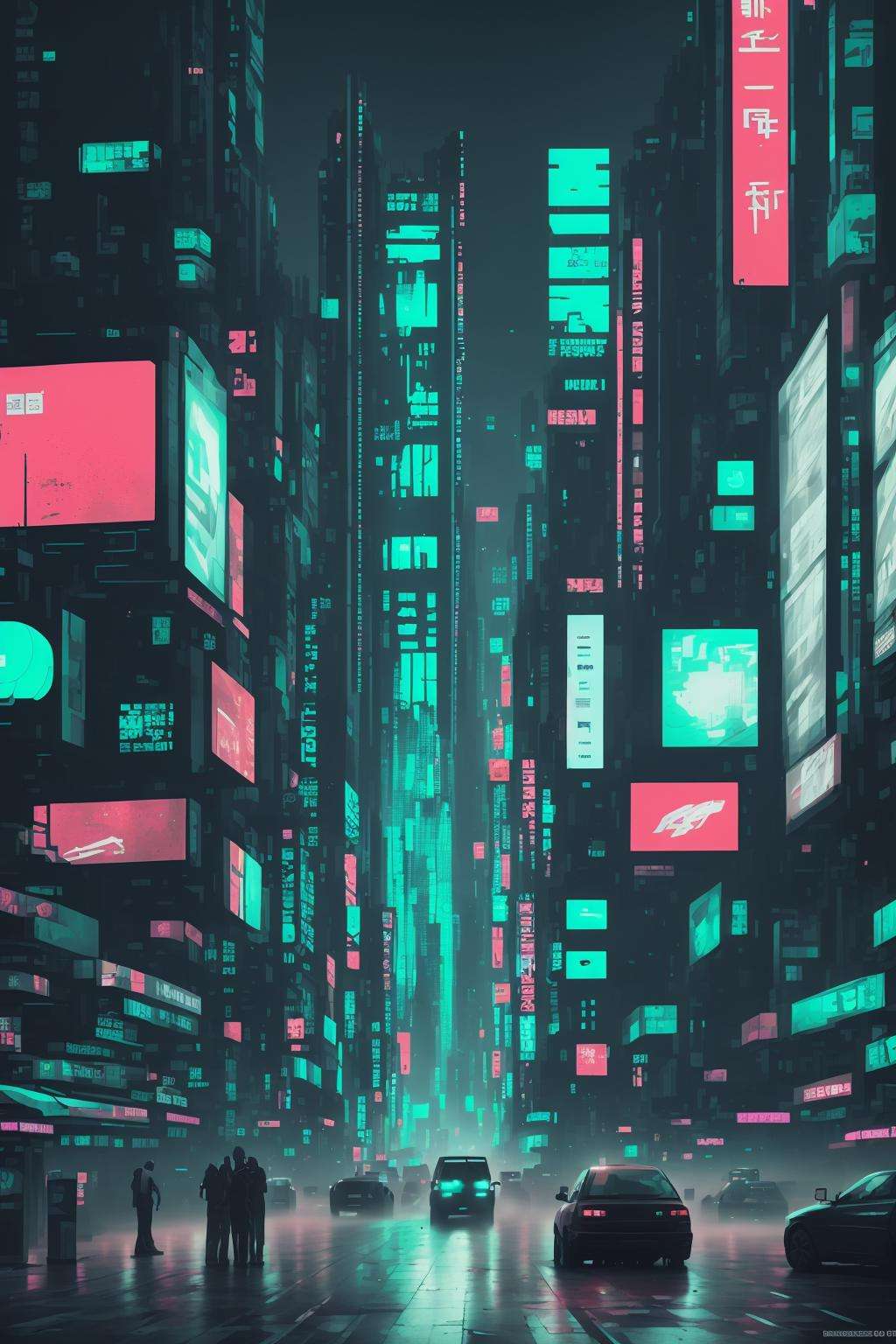 billboard in a cyberpunk city by Ciro Negrogni on Tensor.Art