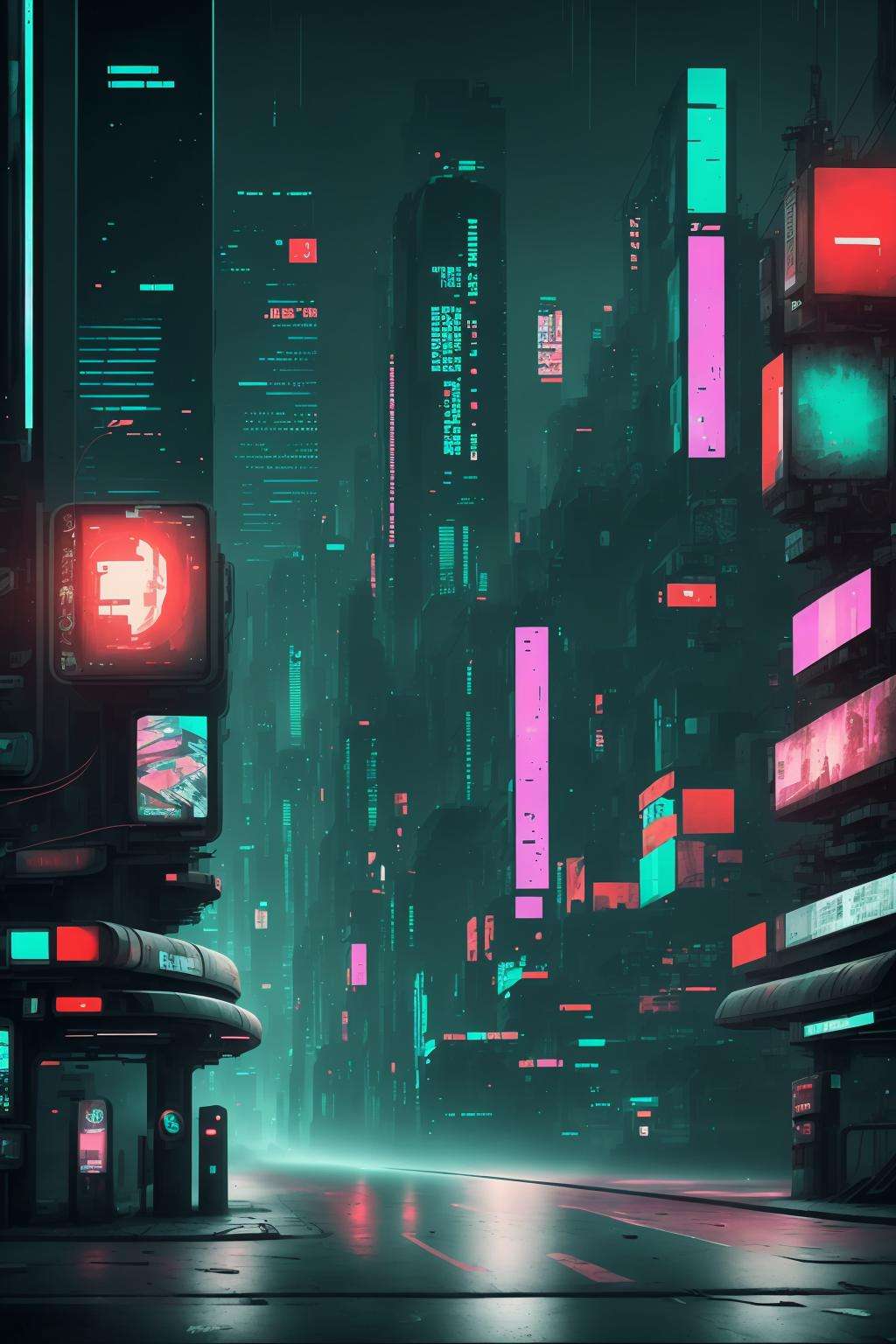 billboard in a cyberpunk city by Ciro Negrogni on Tensor.Art