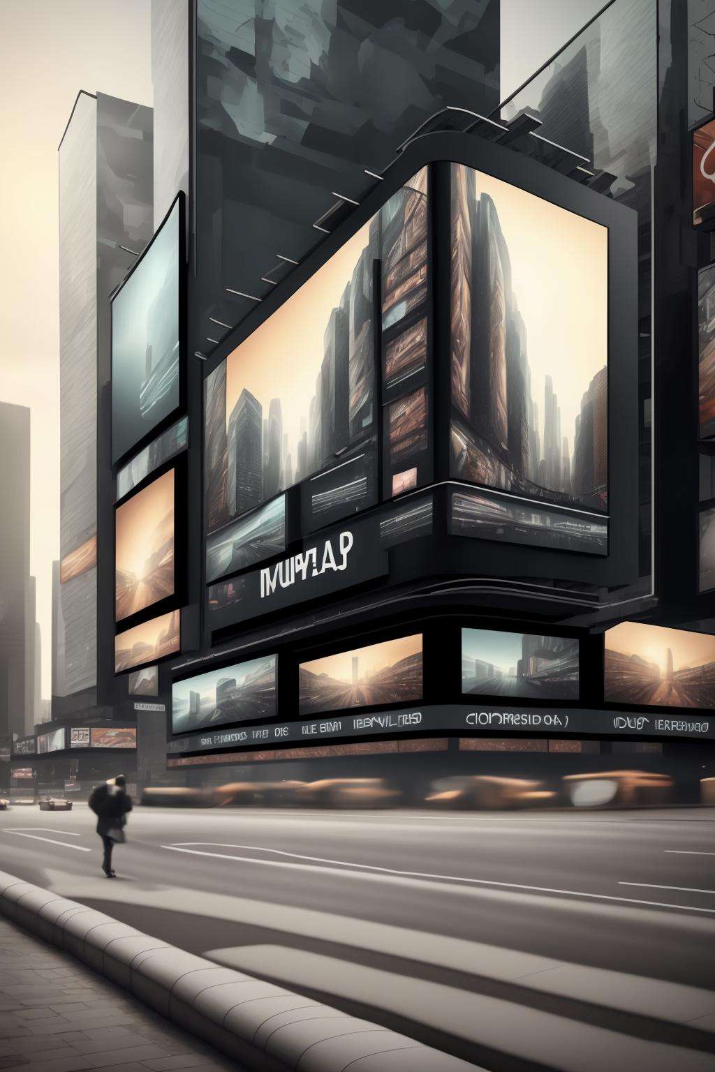 billboard in a city,  big screens by Ciro Negrogni on Tensor.Art