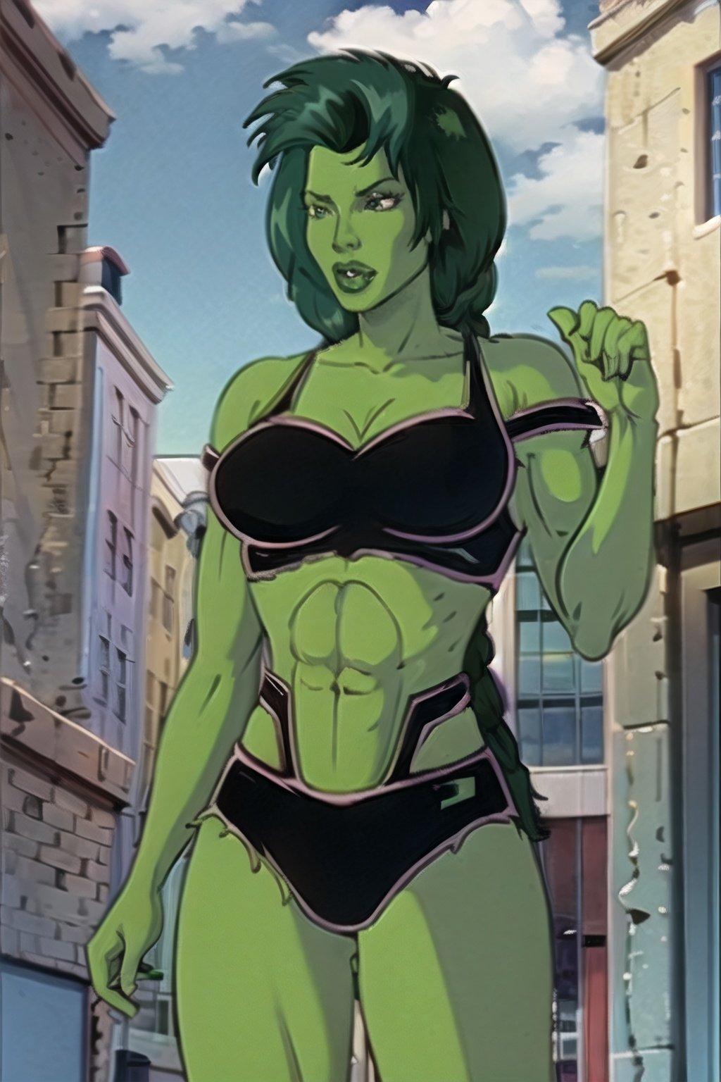 shehulk_blacktop,  long_hair,  green_hair by ownwaifu on Tensor.Art
