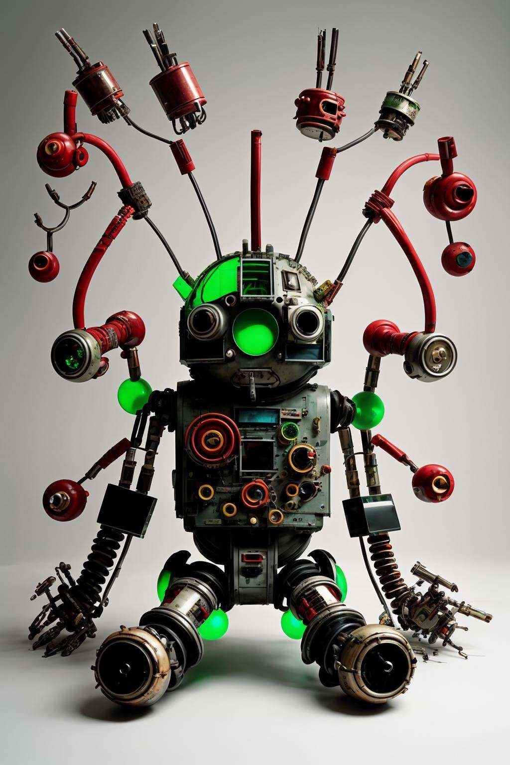 Sculpture: An assemblage of discarded electronics,  wires,  and circuit boards by Ciro Negrogni on Tensor.Art